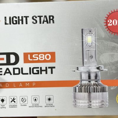 هدلایت - لایت استار 3 خار LS80 H4 60W بسته بندی نقره ای نارنجی