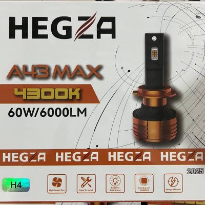 هدلایت -هگزا دو رنگ 3 خار A43 HEGZA H4 60W بسته بندی سفید نارنجی