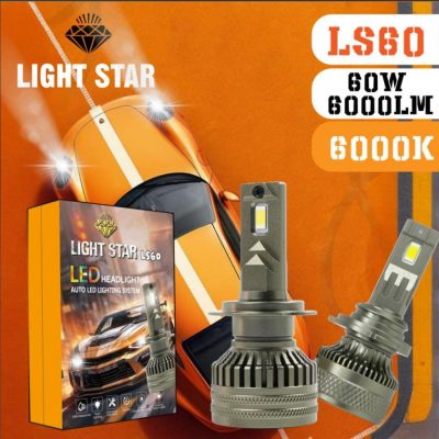 هدلایت - لایت استار  2 خار LS60  H7  60W    بسته بندی نارنجی