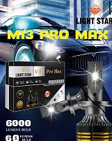 هدلایت - لایت استار بدون سیم M13  Pro max  H1  60W   بسته بندی مشکی