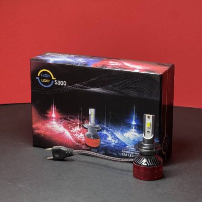 هدلایت _هایلایت  3 خار  H4  72W    S300   ( آفتابی سفید  ) بسته بندی قرمز مشکی